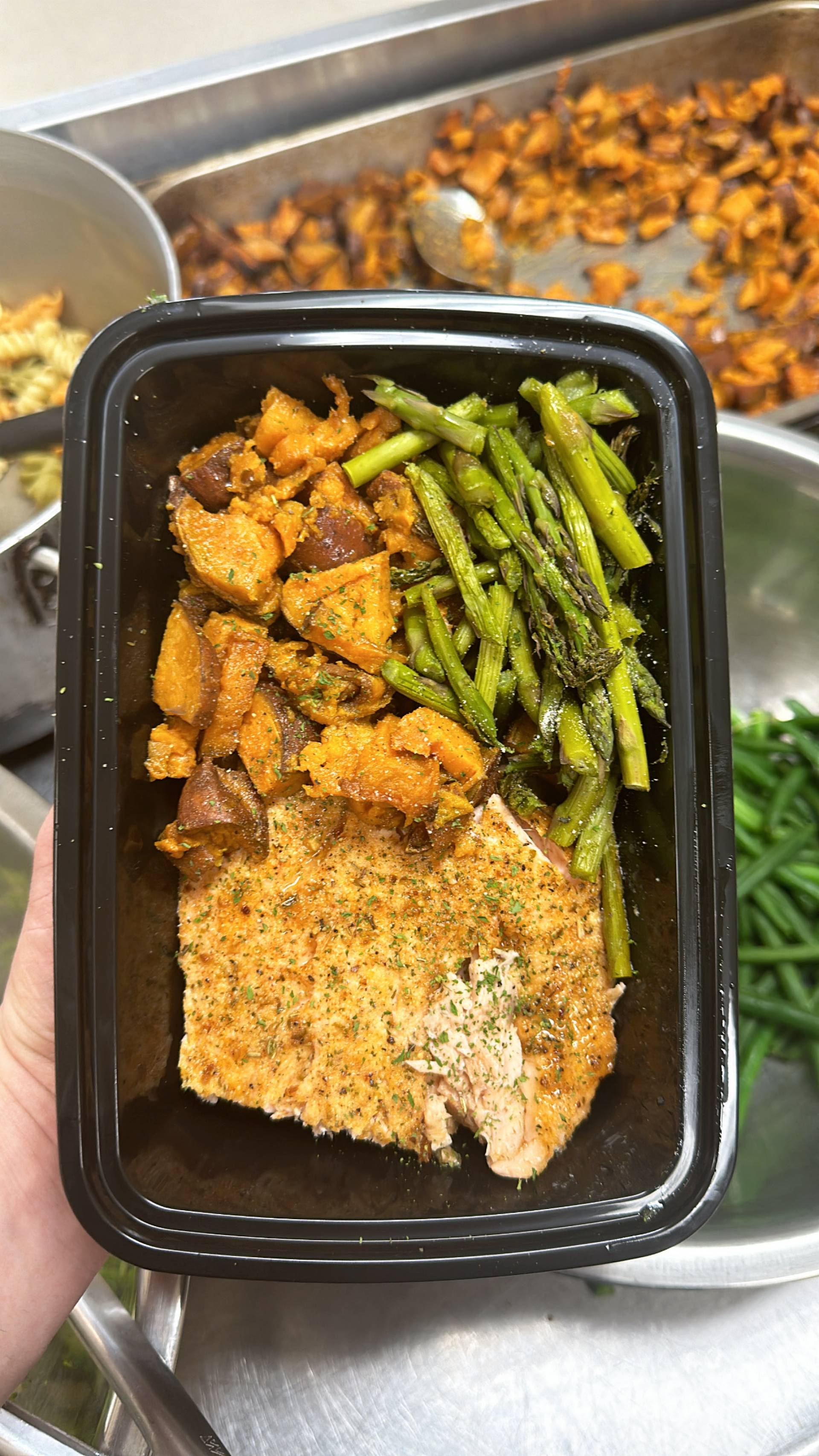 Salmon + Sweet Potato + Asparagus