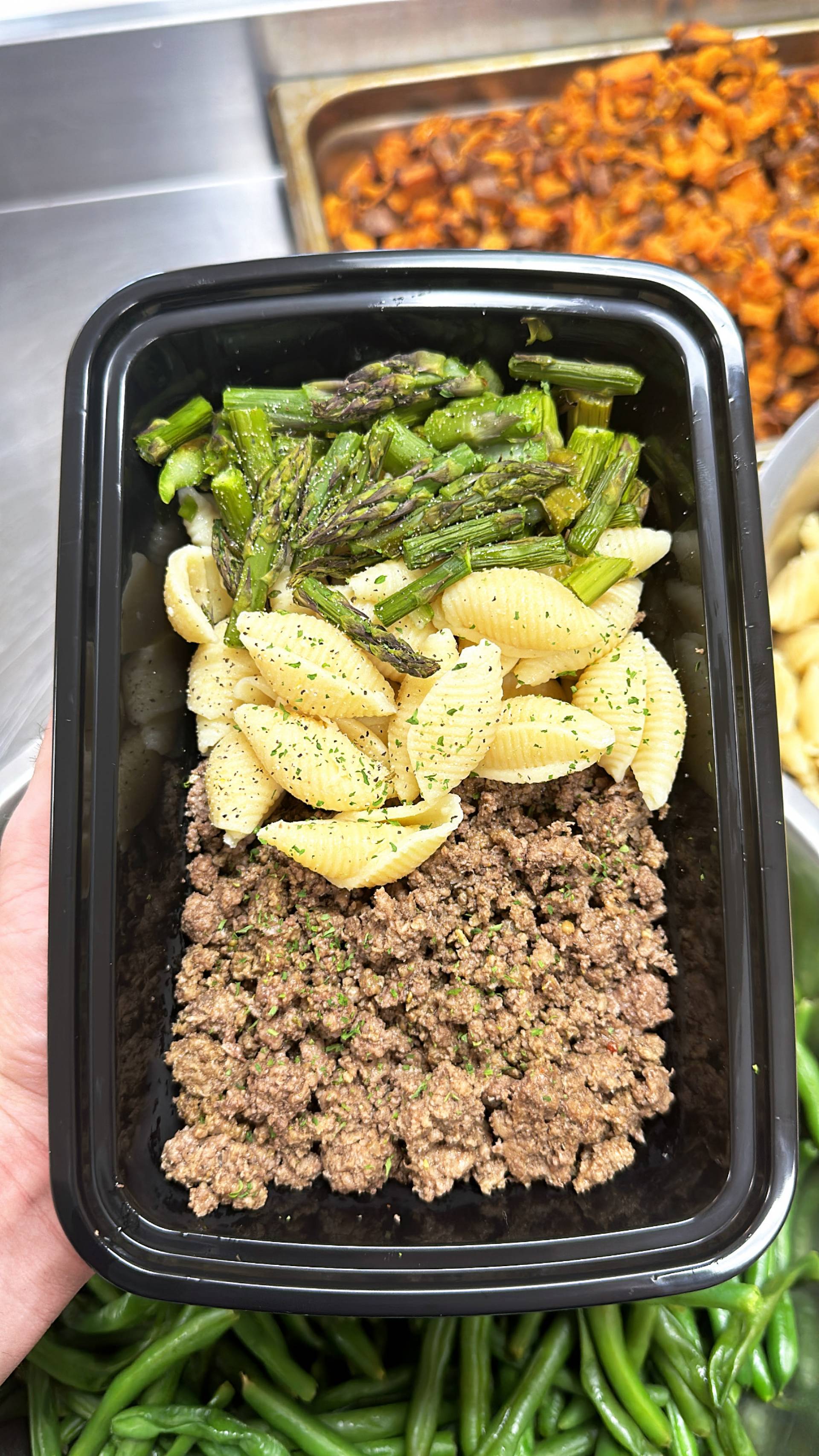 Beef + Pasta + Asparagus