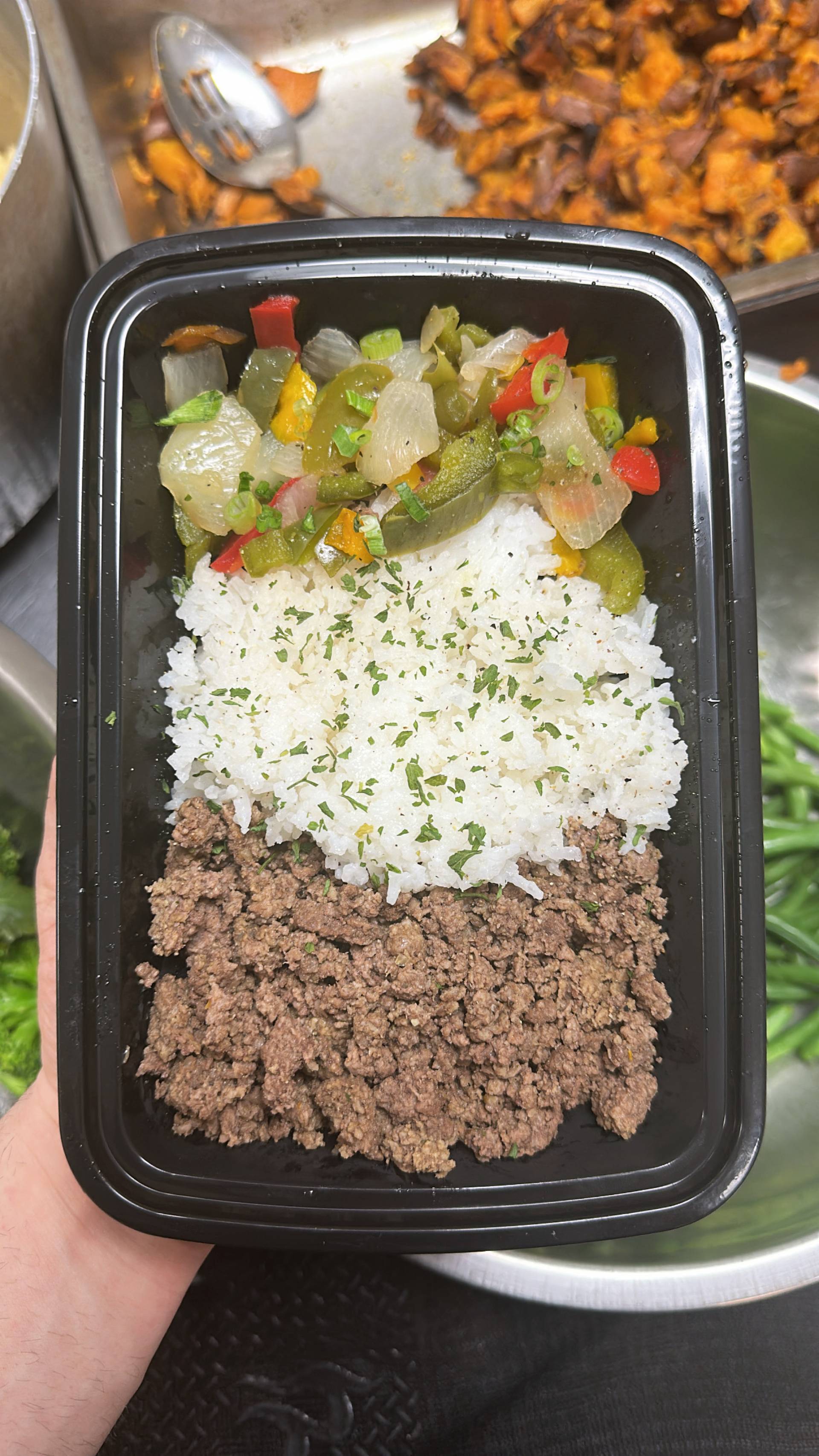 Beef + Jasmine Rice + Peppers & Onions