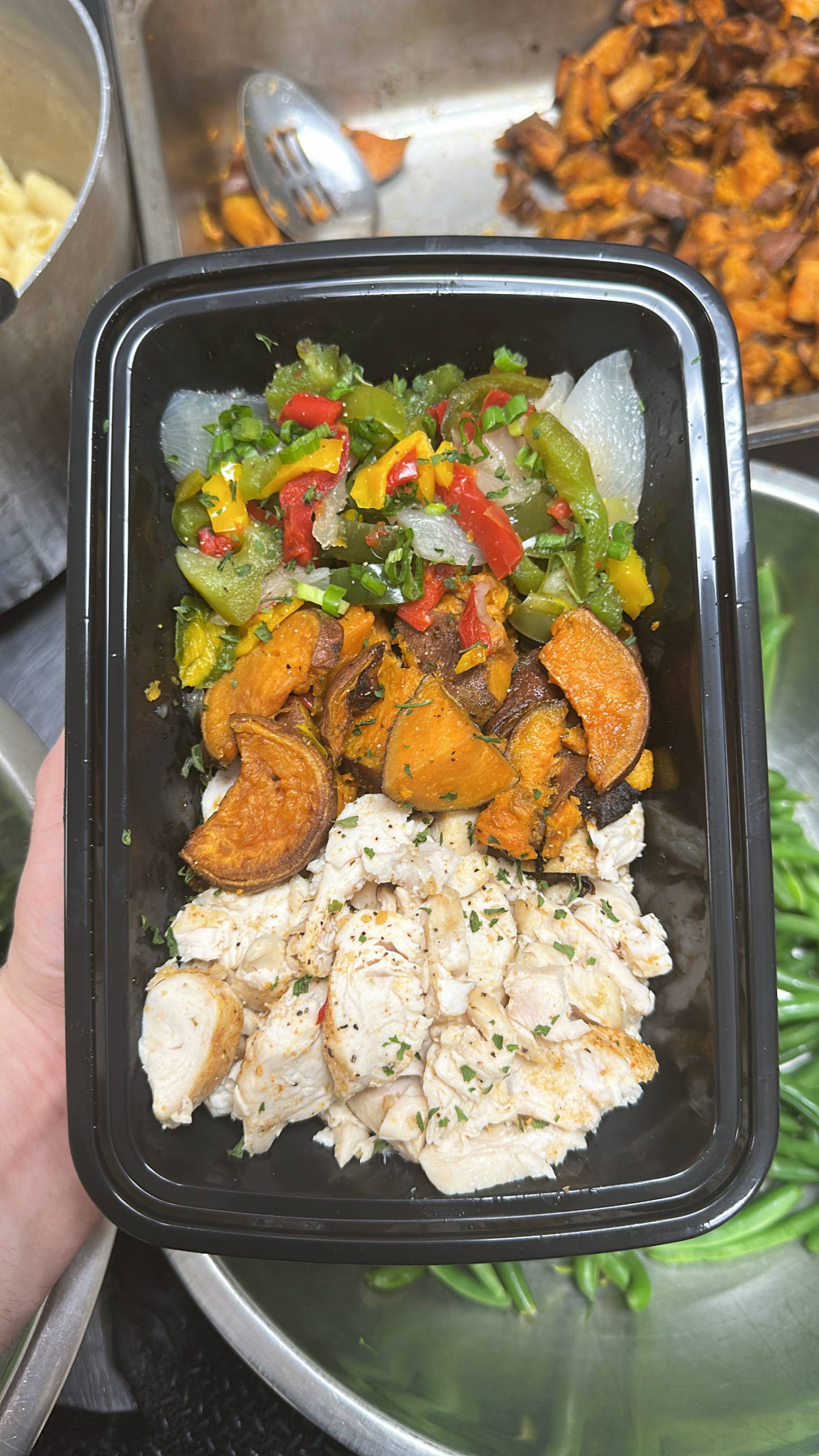 Chicken + Sweet Potato + Peppers & Onions