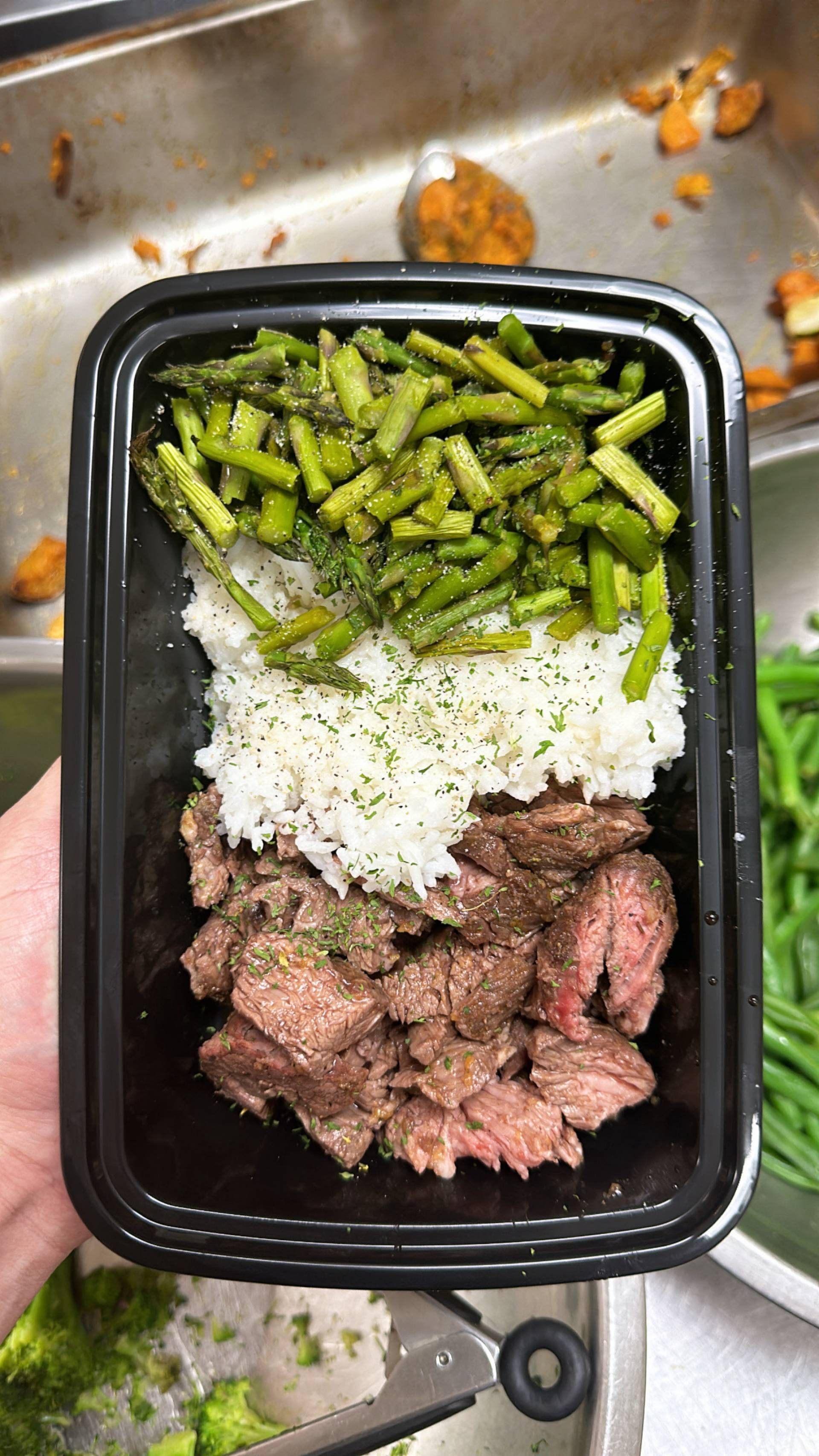 Steak + Jasmine Rice + Asparagus