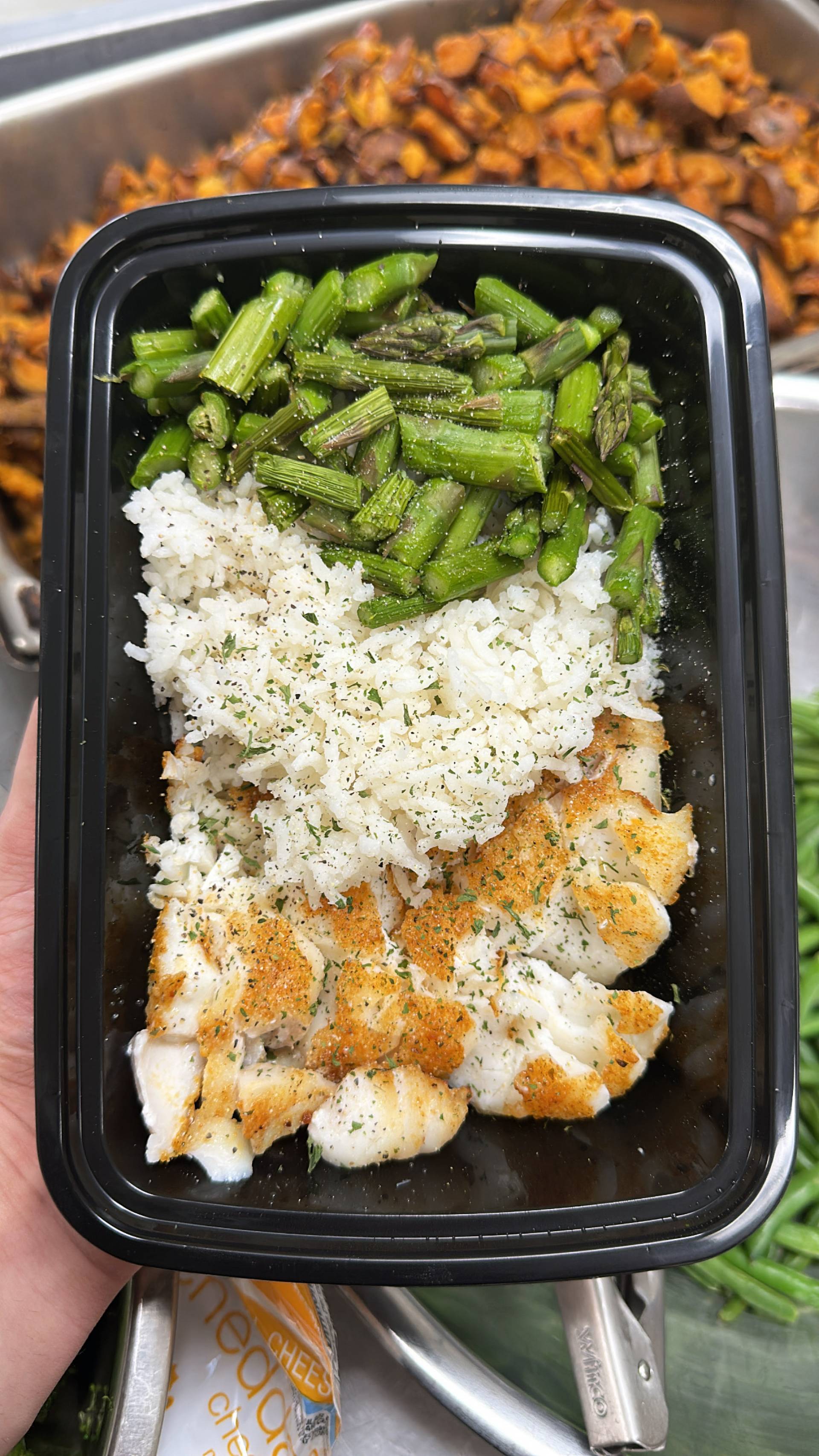 Haddock/Cod + Jasmine Rice + Asparagus
