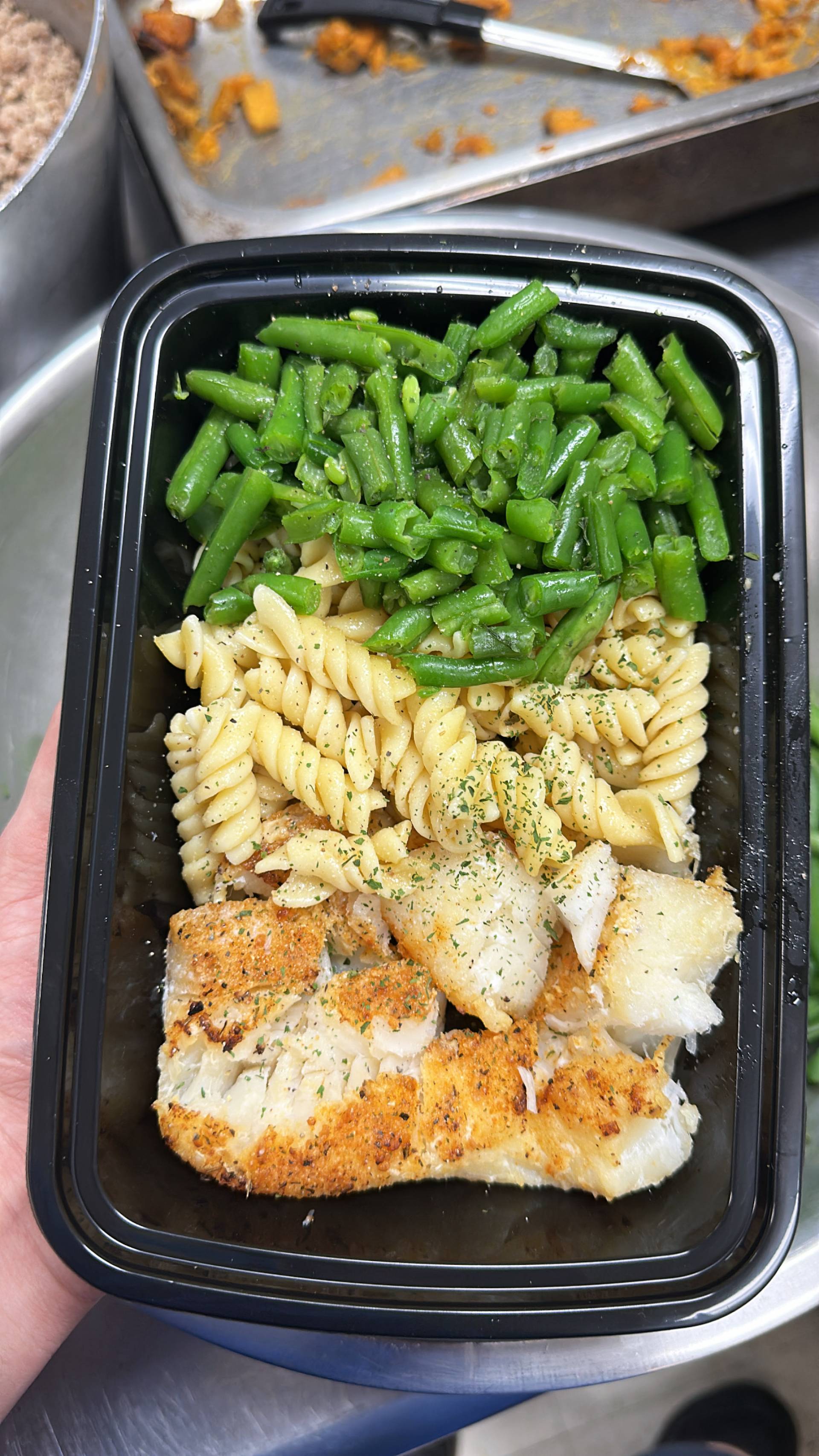Haddock/Cod + Pasta + Green Beans