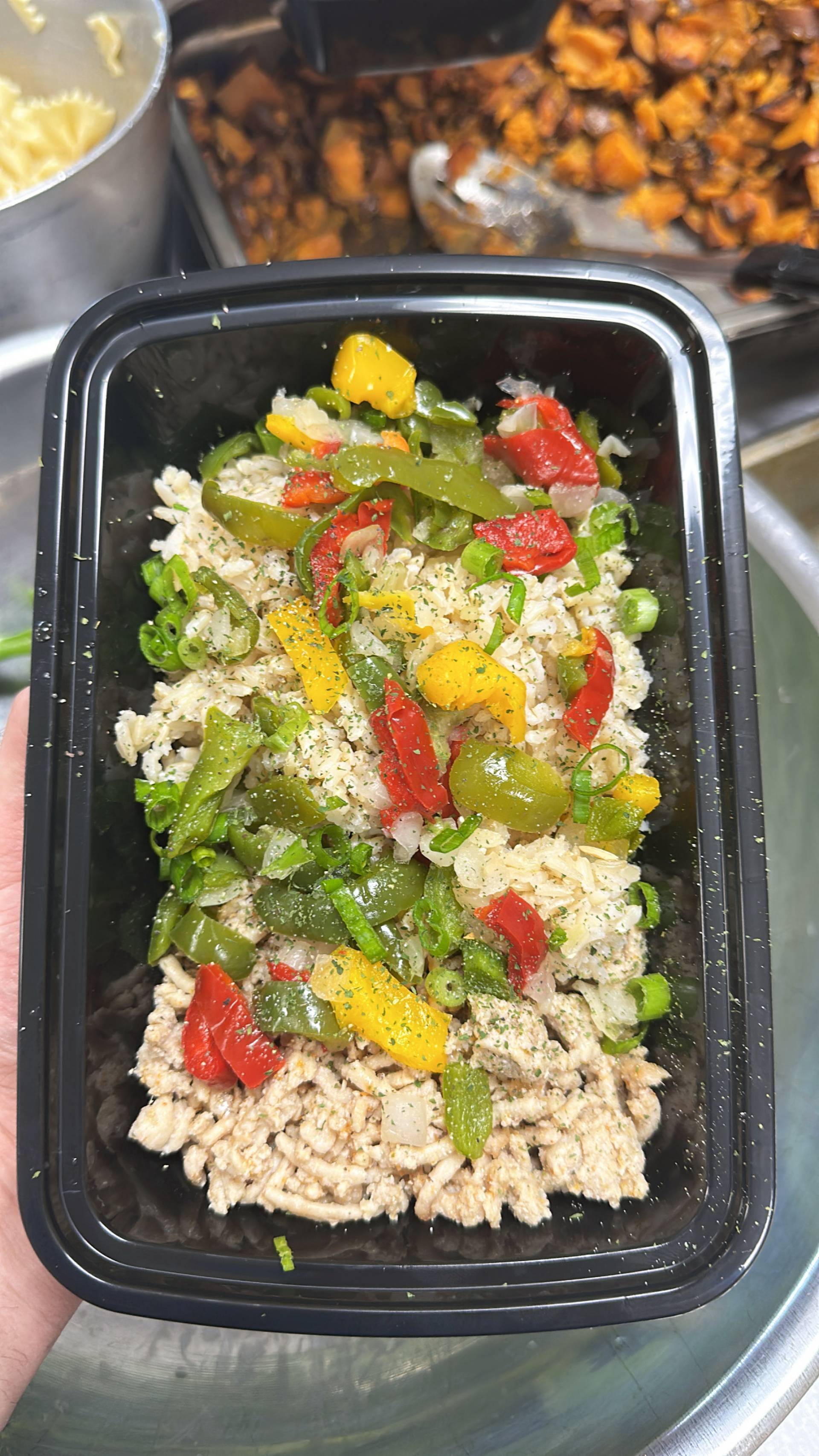 Ground Chicken + Jasmine Rice + Peppers & Onions