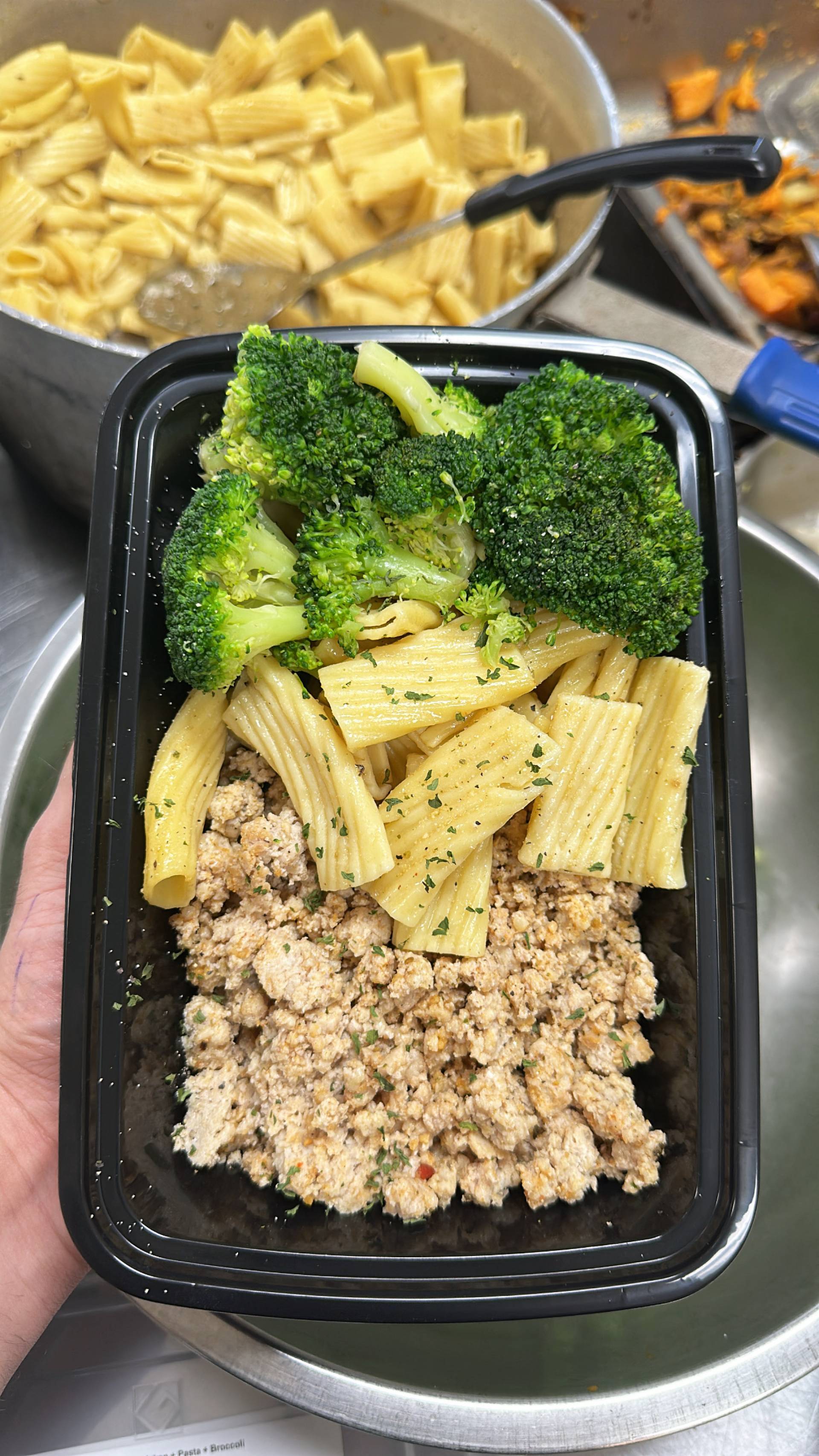 Ground Chicken + Pasta + Broccoli