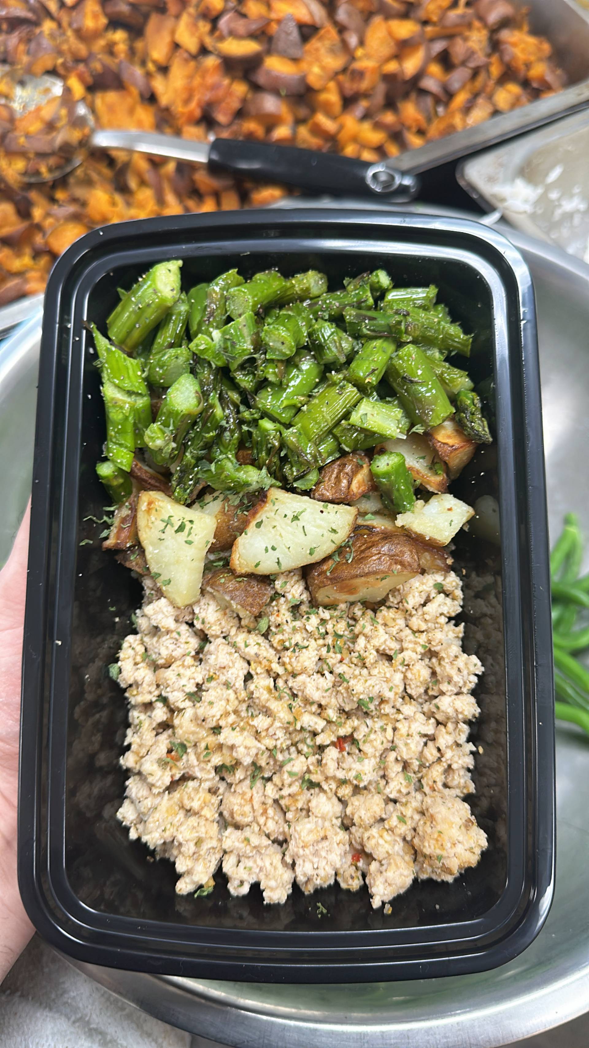 Ground Chicken + White Potato + Asparagus