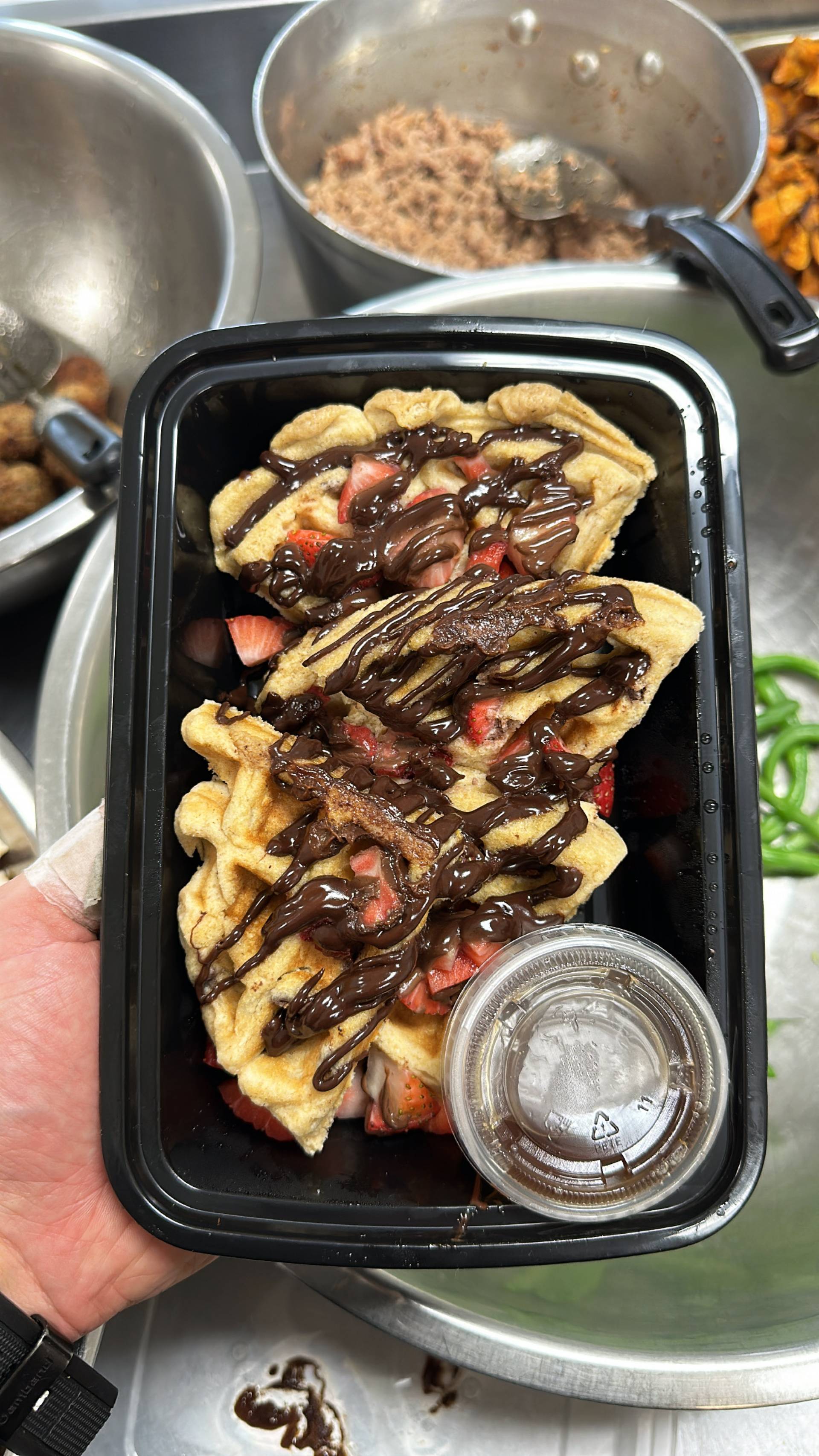 Protein Waffle ( Nutella + SB or Banana )