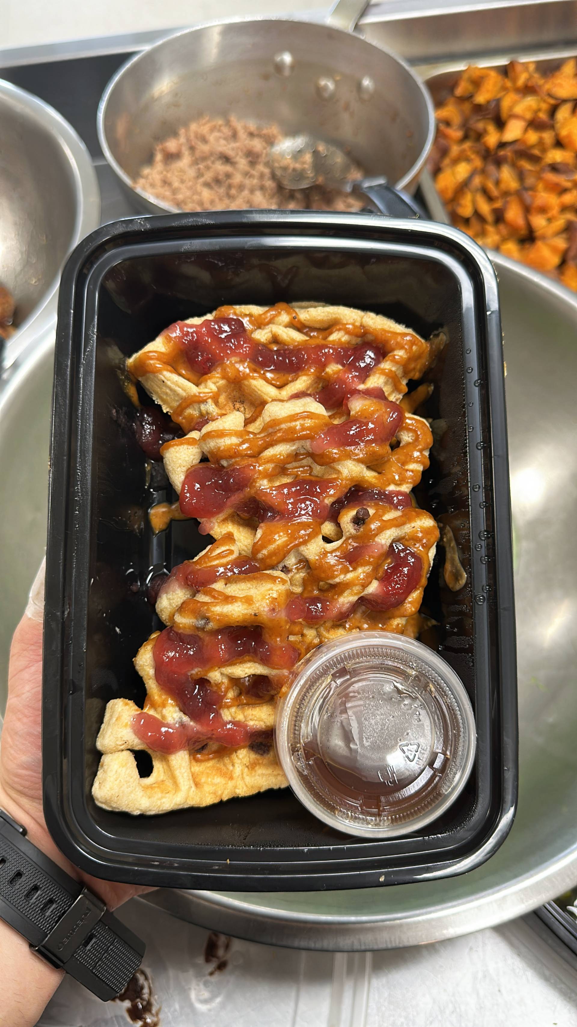 Protein Waffle ( Nutella + SB or Banana )